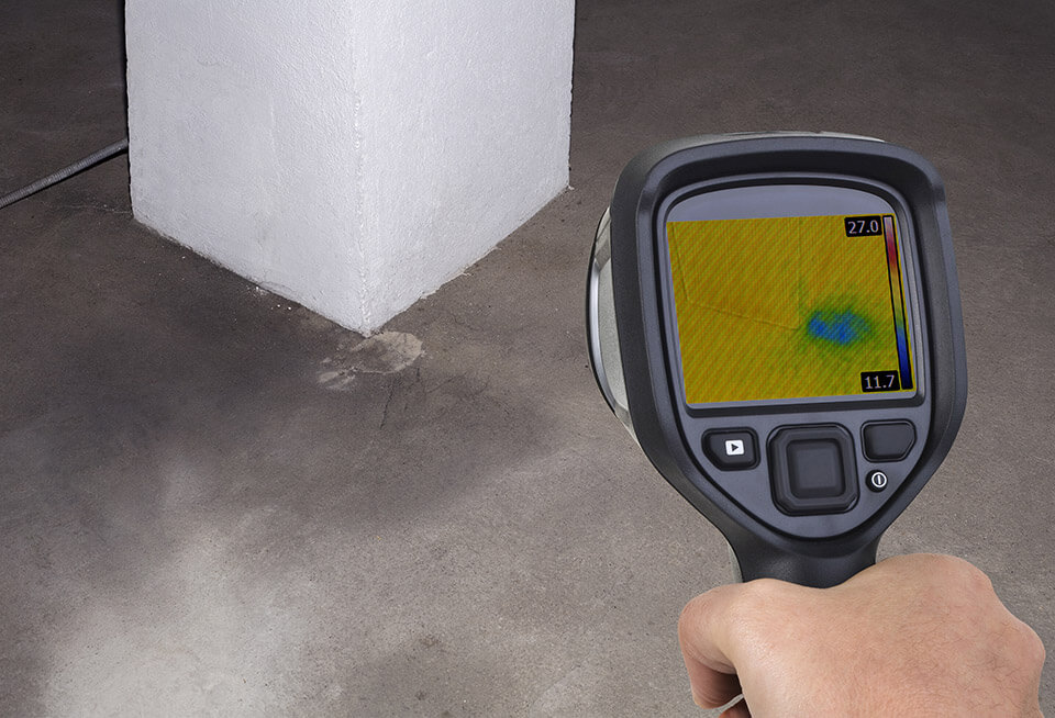 Thermal camera detected leak in commercial mold remediation
